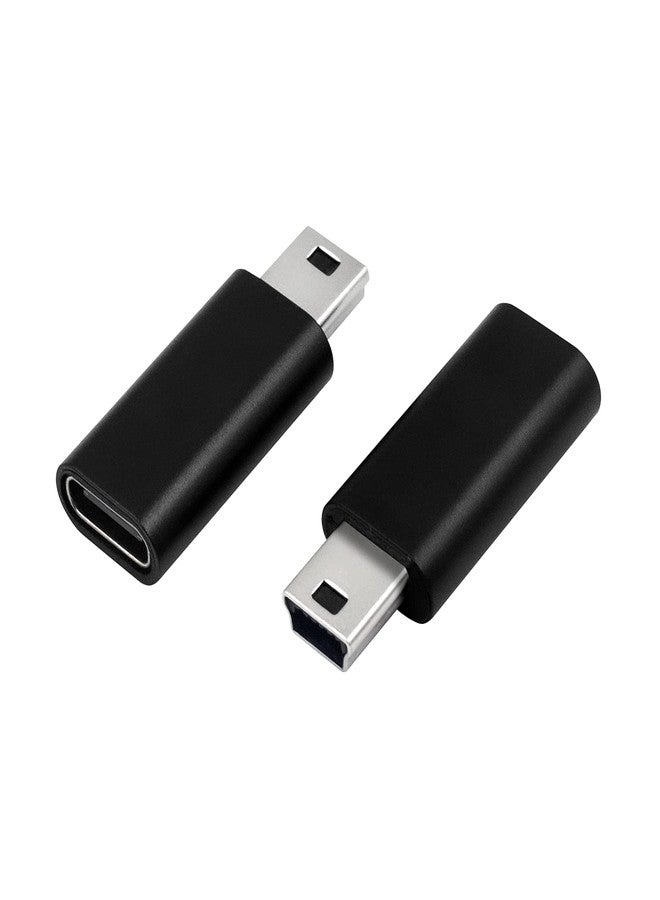 دوتك محول Duttek من USB-C إلى Mini USB (عبوة من قطعتين)، بسرعة 480 ميجابت في الثانية، من النوع USB-C أنثى إلى Mini USB ذكر، يدعم الشحن ومزامنة البيانات للكاميرات الرقمية ومشغلات MP3 وغيرها، باللون الأسود. - Image 1